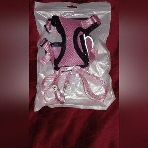 Small Pink Pet Harness and Leash Set